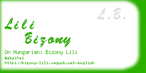 lili bizony business card